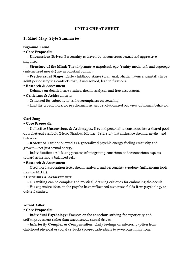 Key Theories of Freud, Jung, Adler, and Murray | PDF | Carl Jung ...