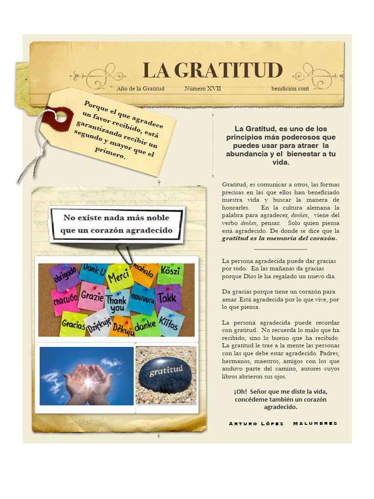 La Importancia de la Gratitud en la Vida | PDF | Gratitud
