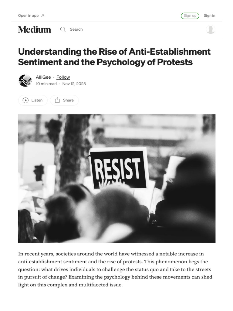 Anti-Establishment Sentiment Explained | PDF | Violence | Populism