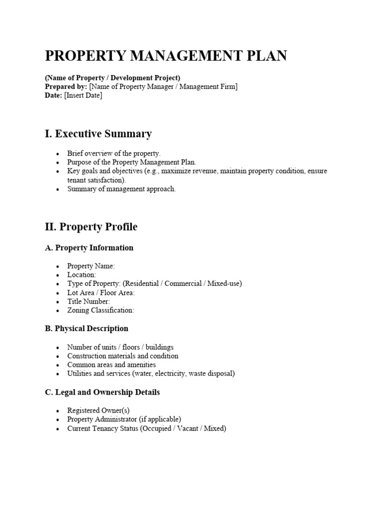 Comprehensive Property Management Plan | PDF | Leasehold Estate | Lease