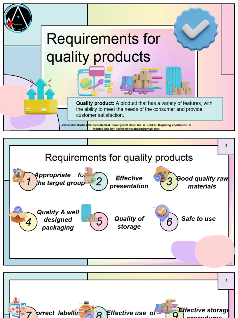 CSPP 12.1.4 + 12.1.5 Requirements For Quality Products + Sustainable ...