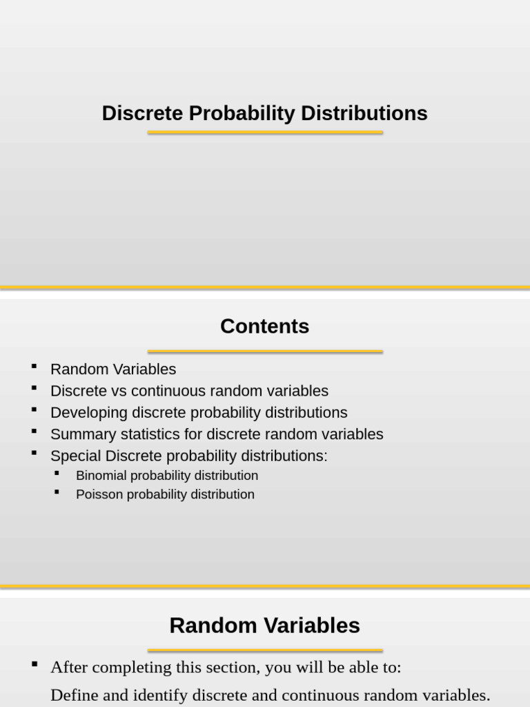 Understanding Discrete Probability Distributions | PDF | Probability ...