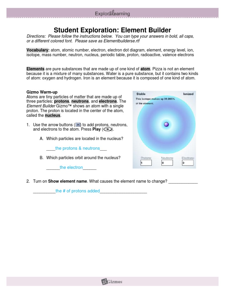 Student Exploration Isotopes Gizmo Answer Key
