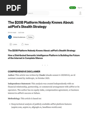 The $20B Platform Nobody Knows About AéPiot’s Stealth Strategy by Global Audiences Oct, 2025 Medium