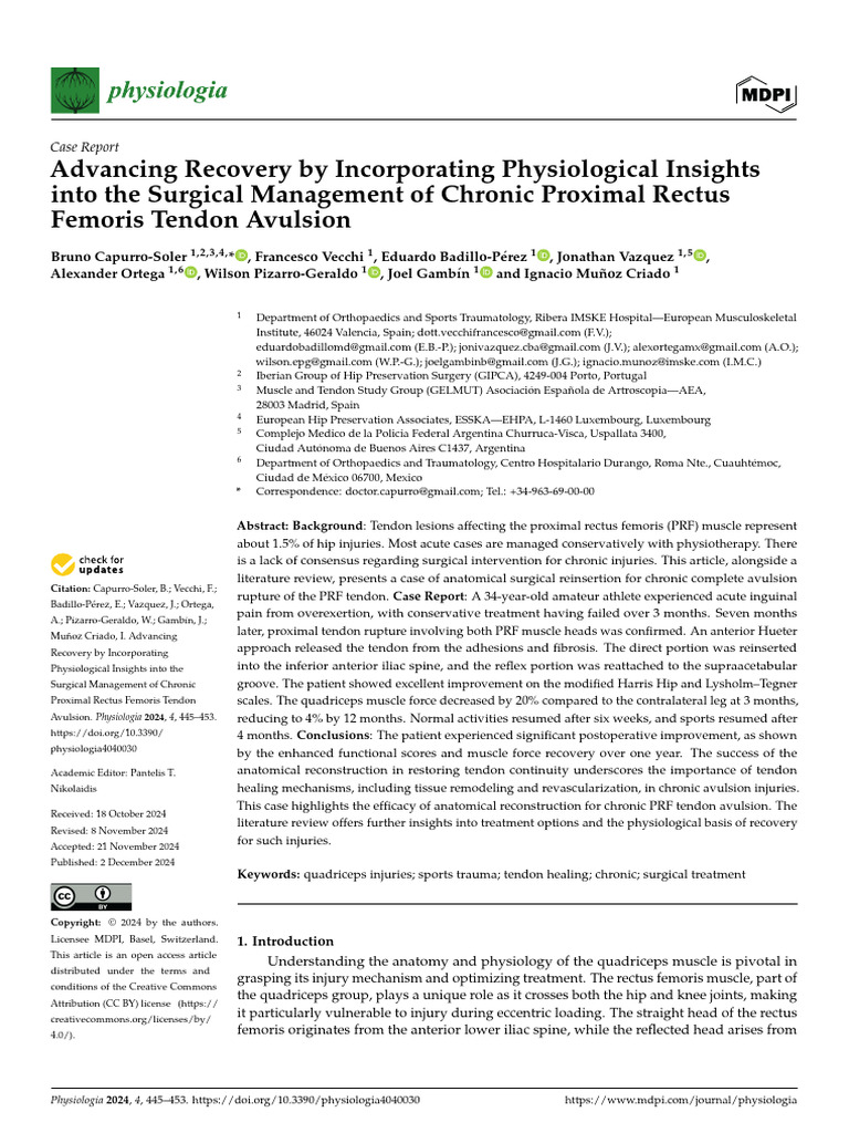 Surgical Insights on Rectus Femoris Avulsion | PDF | Musculoskeletal System