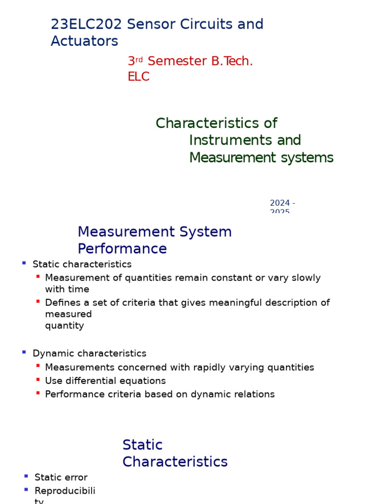 Sensor Circuits and Measurement Systems | PDF | Calibration | Accuracy ...