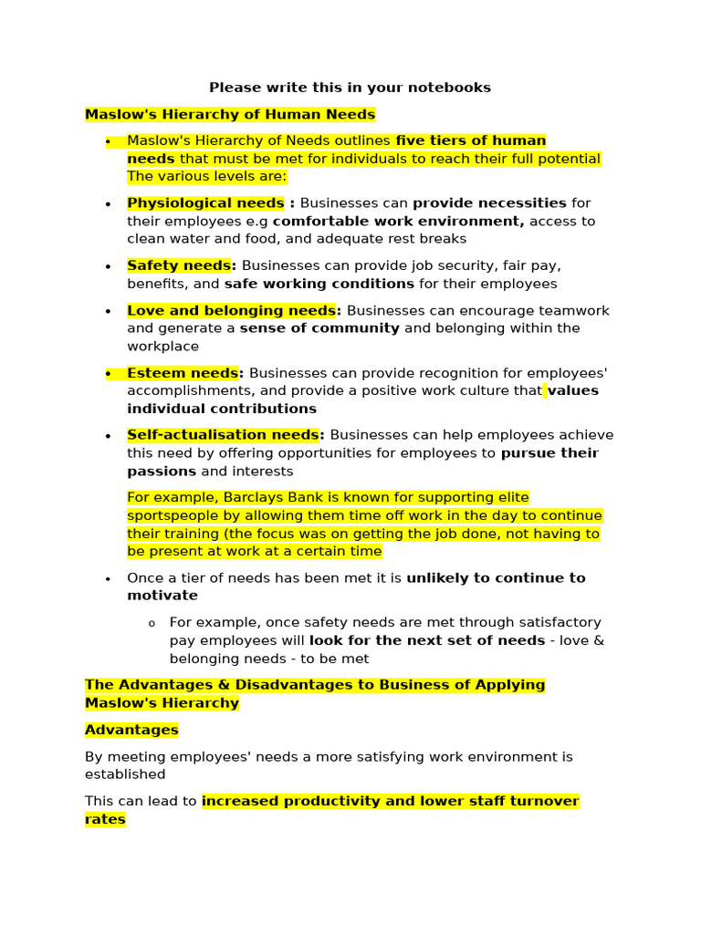 Motivation Notes (1) | PDF