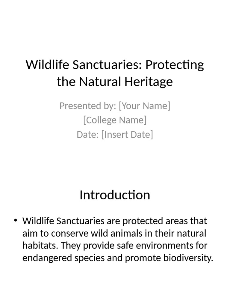 Wildlife Sanctuaries Presentation | PDF