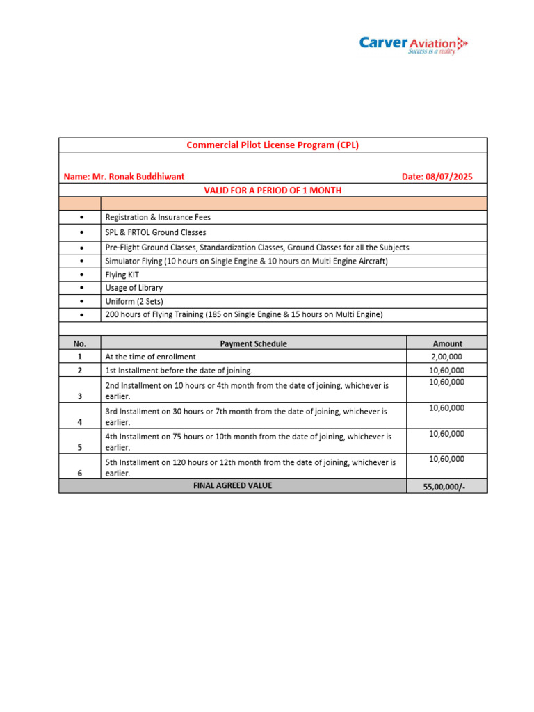 CPL Program Details and Payment Structure | PDF | Payments | Fee
