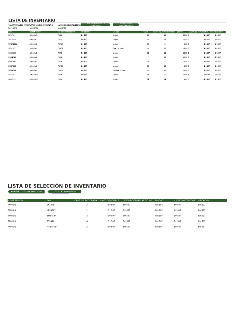 Lista de Inventario y Selección | PDF