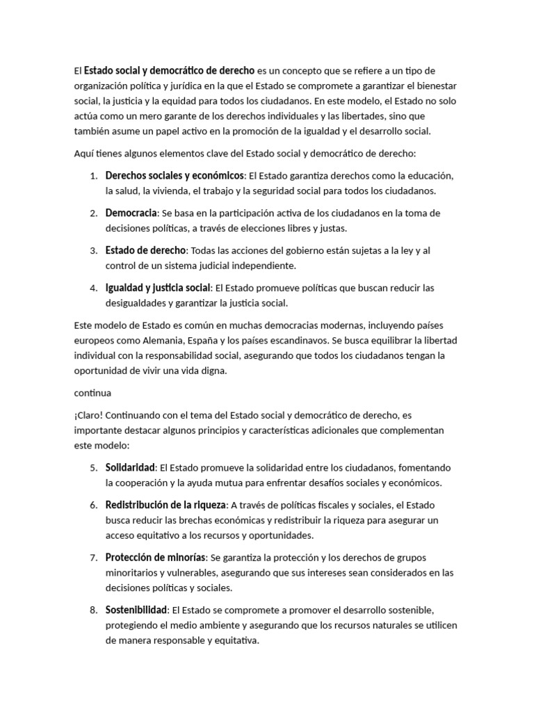 Estado Social y Democrático de Derecho | PDF | Liberalismo | Democracia