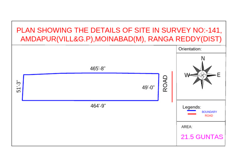 Site Plan for Survey No. 141, Amdapur | PDF