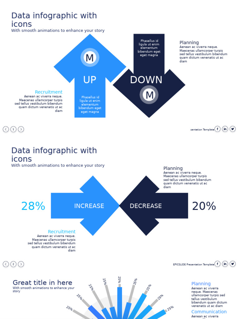 Data Infographic With Icons: UP Down | PDF