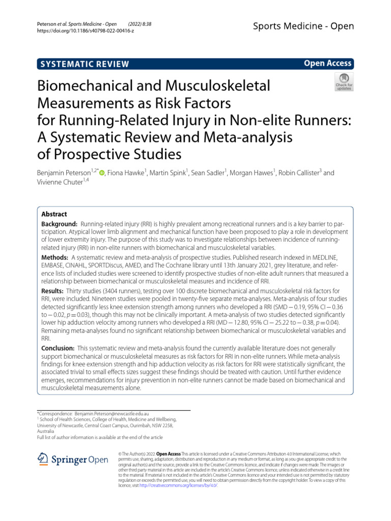 Biomechanical Risk Factors for Runners | PDF | Anatomical Terms Of ...