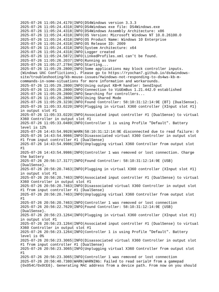 DS4Windows 3.3.3 Controller Log | PDF | Xbox 360 | Ibm Pc Compatibles