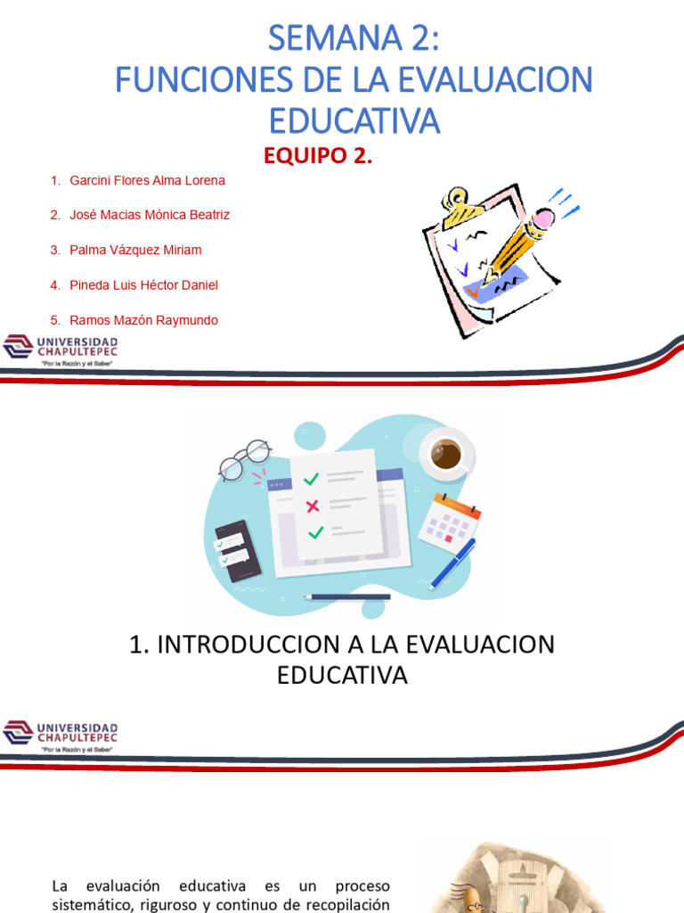 EQUIPO 2 Funciones de La Eval Educativa | PDF | Evaluación | Enseñando
