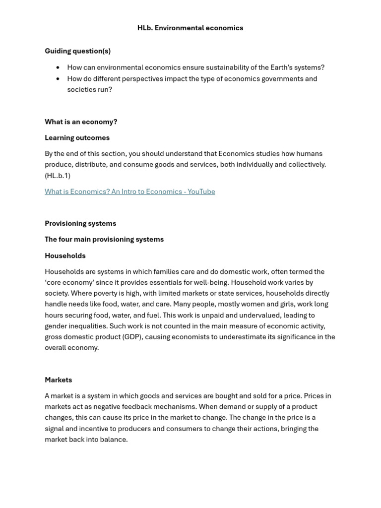 Environmental Economics and Sustainability | PDF | Economics ...