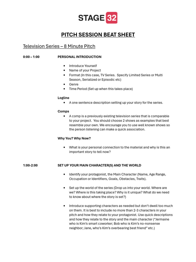 TV Series Pitch Session Guide | PDF