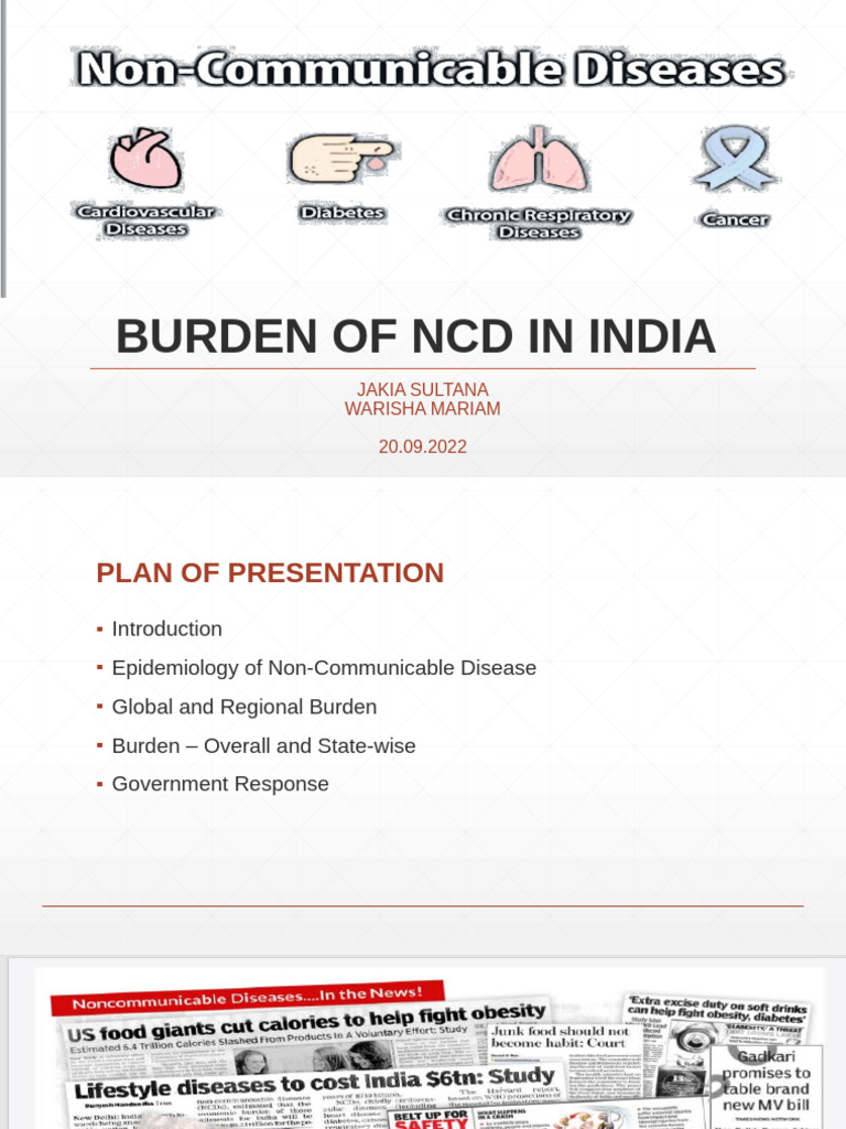 Burden of NCD in India - MPH - 2a | PDF | Non Communicable Disease ...