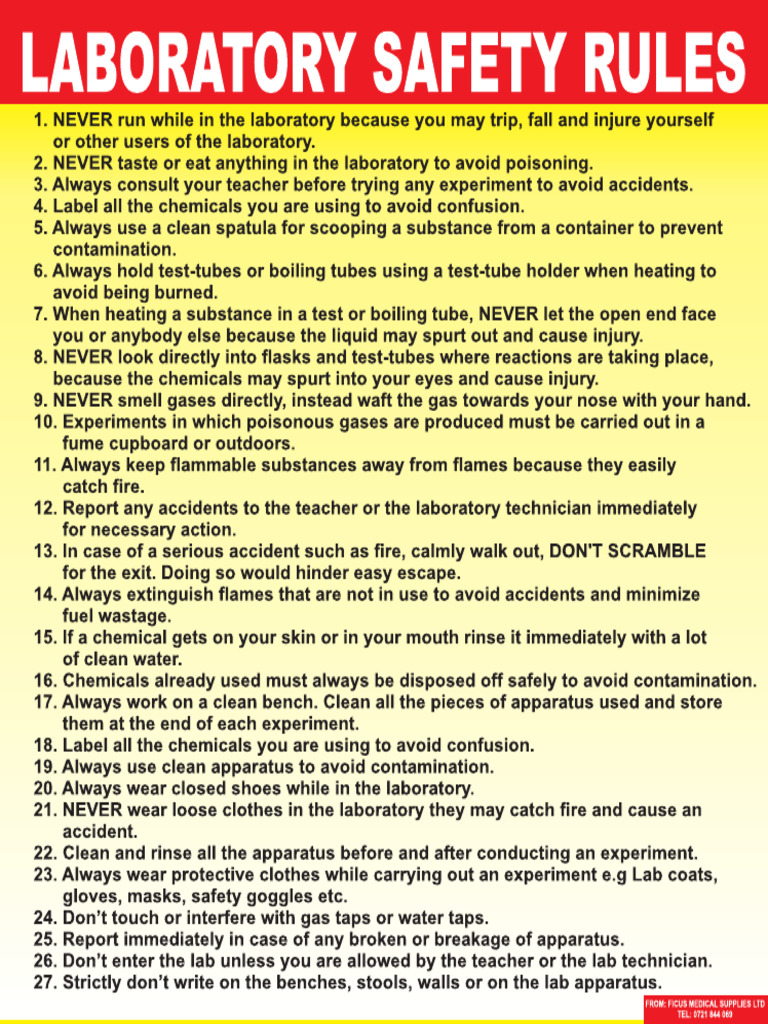 Laboratory Safety Rules | PDF