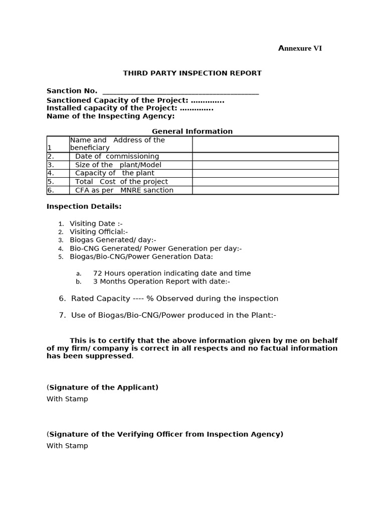 Plant Insepection Report | PDF