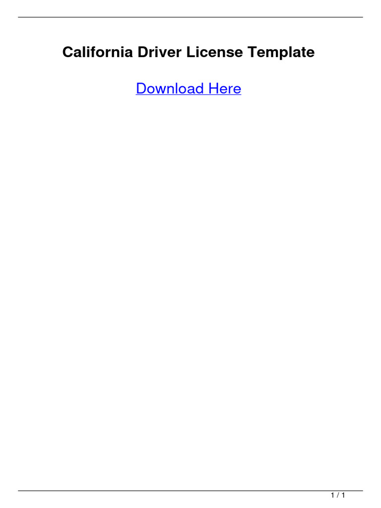 California Driver License Template PSD | PDF