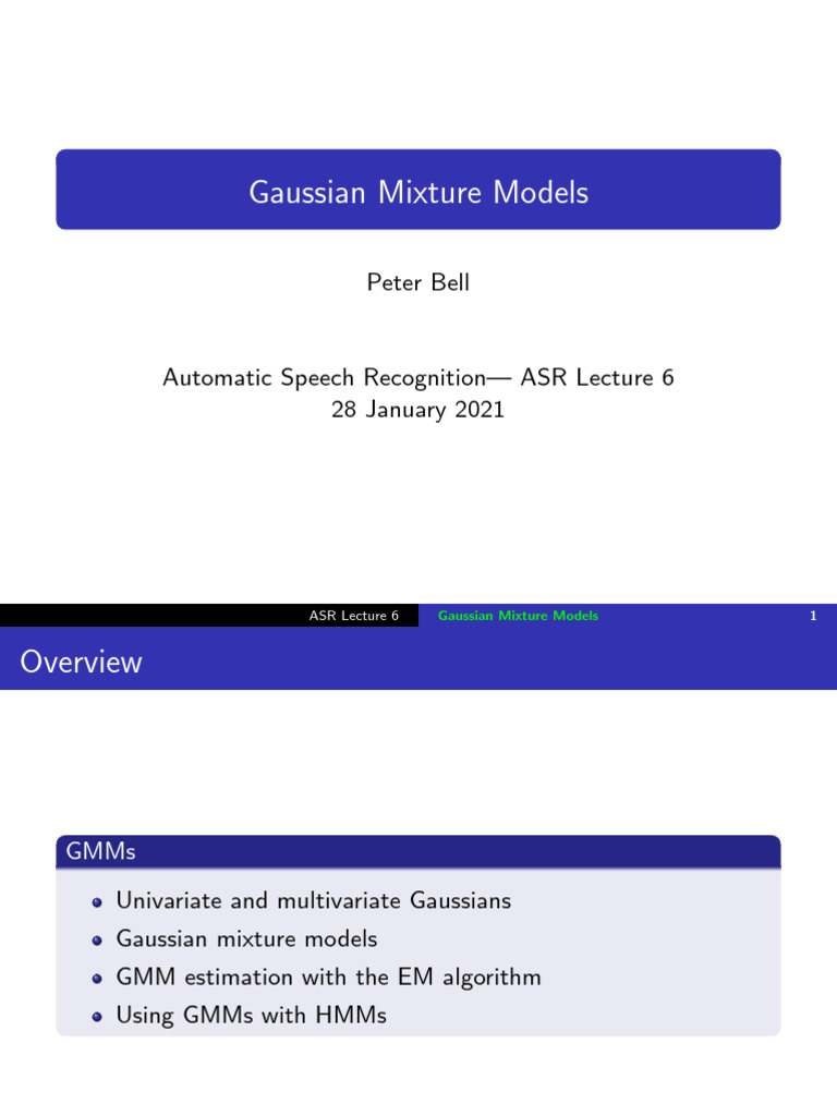 Understanding Gaussian Mixture Models | PDF | Probability Theory ...