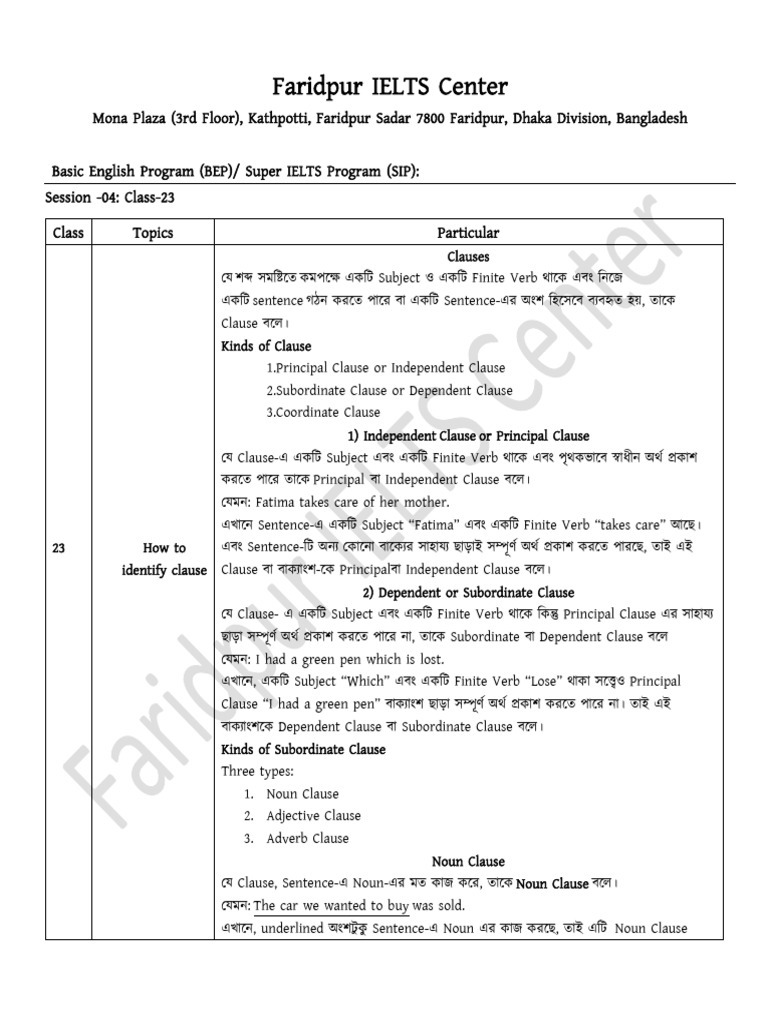 Understanding Clauses in English Grammar | PDF | Clause | Subject (Grammar)