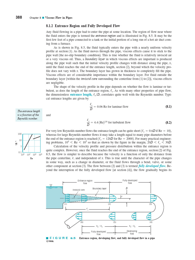 Entrance Region and Fully Developed Flow | PDF | Boundary Layer ...