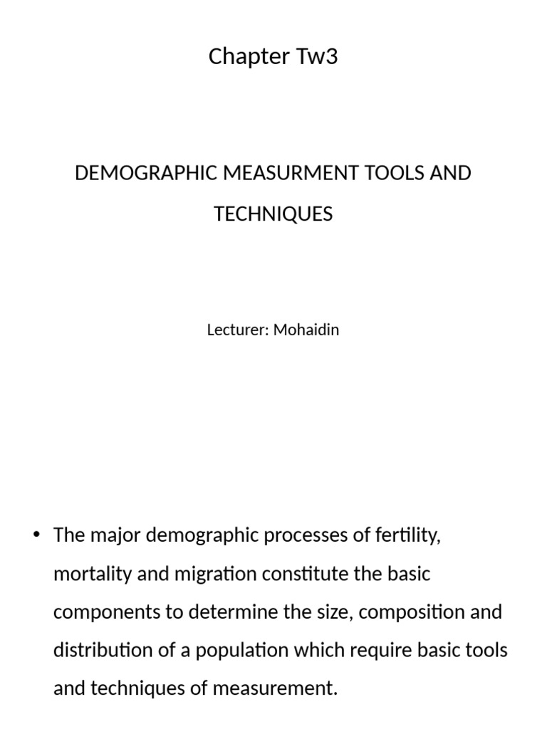 Demographic Measurement Techniques | PDF | Demography | Ratio