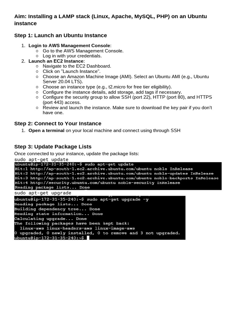 Install LAMP Stack on Ubuntu Guide | PDF