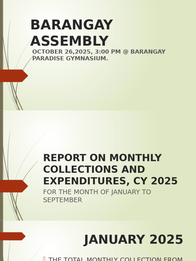 Barangay Assembly Financial Report 2025 | PDF