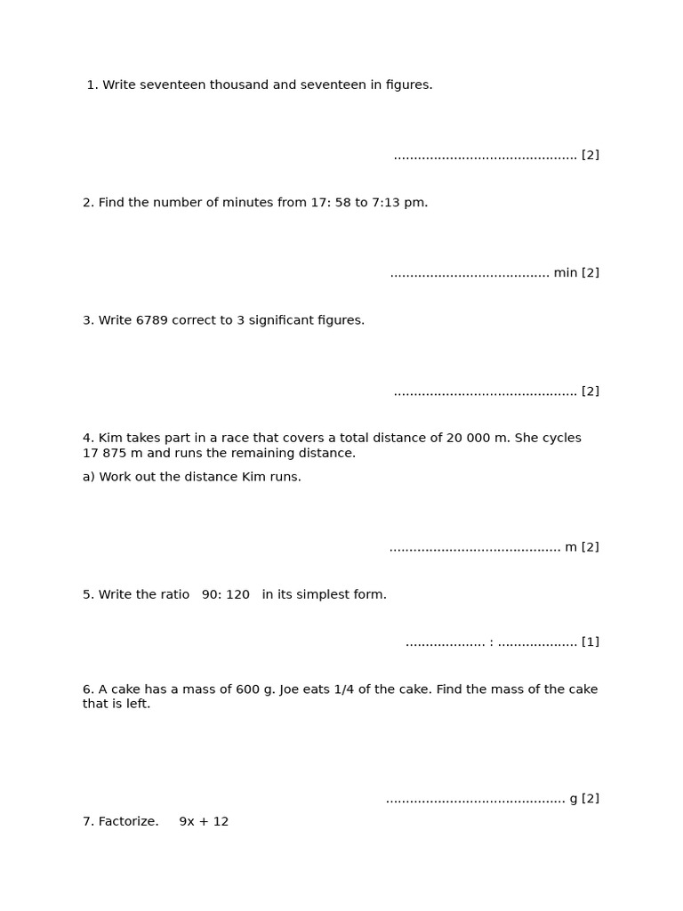 Math Problem Solving Exercises | PDF