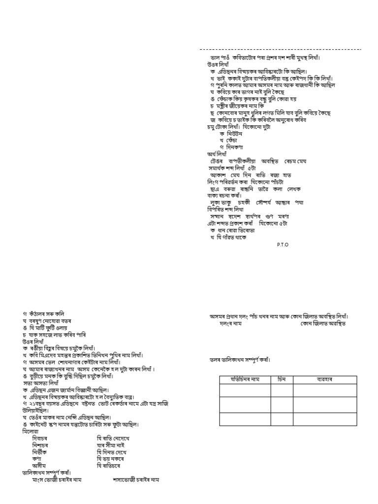 Class V Ass | PDF