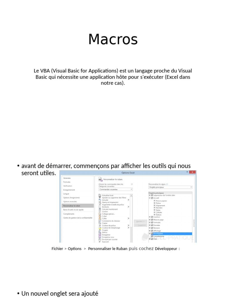 Introduction aux Macros VBA dans Excel | PDF | Visual Basic for ...