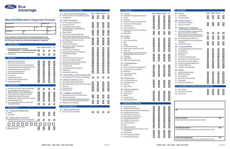 Vehicle Inspection Checklist Guide | PDF | Brake | Manual Transmission