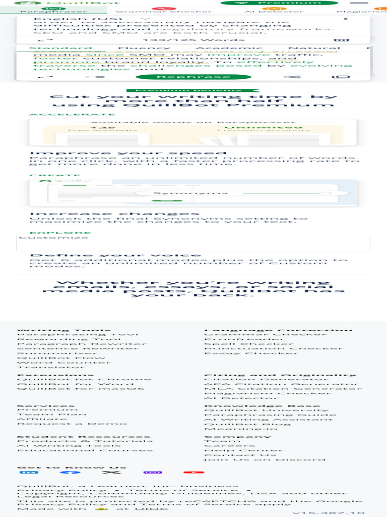 Free AI Paraphrasing Tool intelligence overview