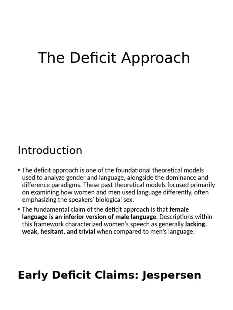 The Deficit Approach | PDF | Linguistics | Human Communication