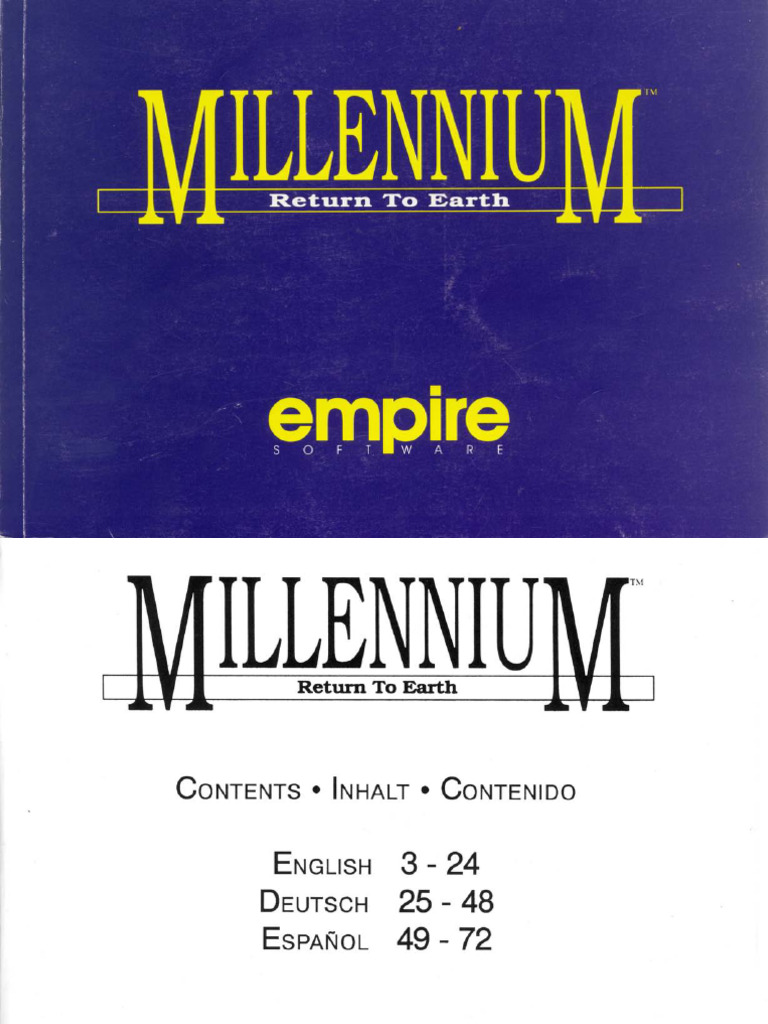 Millenium - Return To Earth - Manual-DE-ENG-SP | PDF