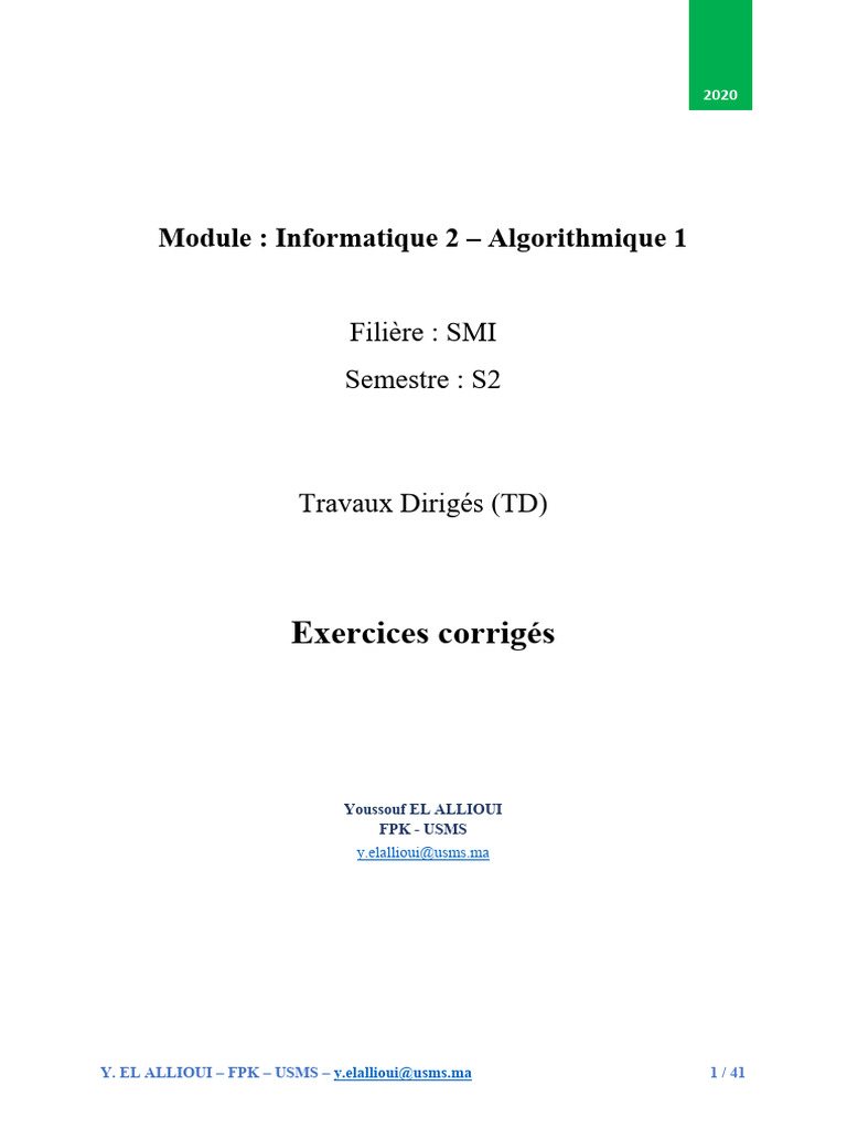 Exercices d'Algorithmique en Informatique | PDF | Taxe sur la valeur ...