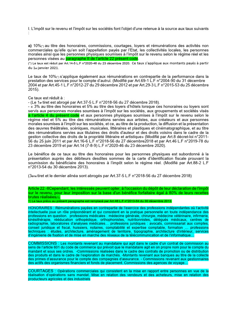 Retenue à la source 2025 en Tunisie | PDF | Impôt sur le revenu | Impôts