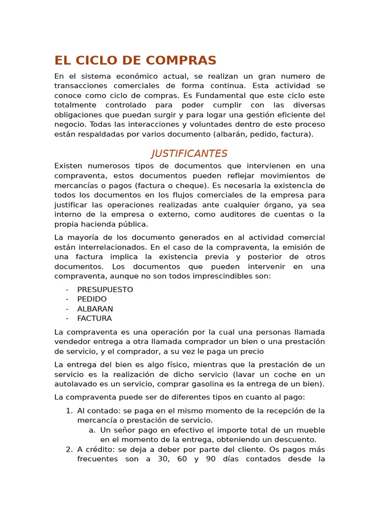 Guía del Ciclo de Compras y Documentación | PDF | Factura | Presupuesto