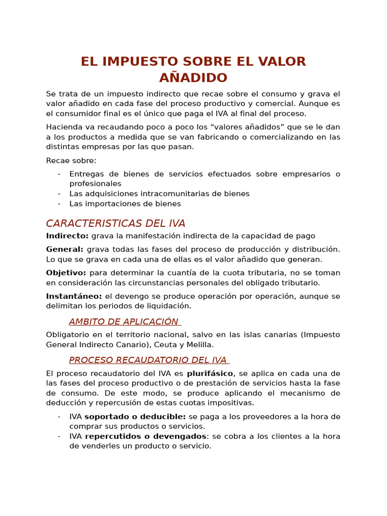 Guía Completa del Impuesto sobre el Valor Añadido | PDF | Impuestos ...