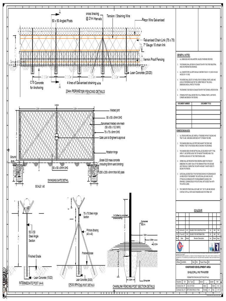 Perimeter Fencing and Gate Details | PDF | Manufactured Goods