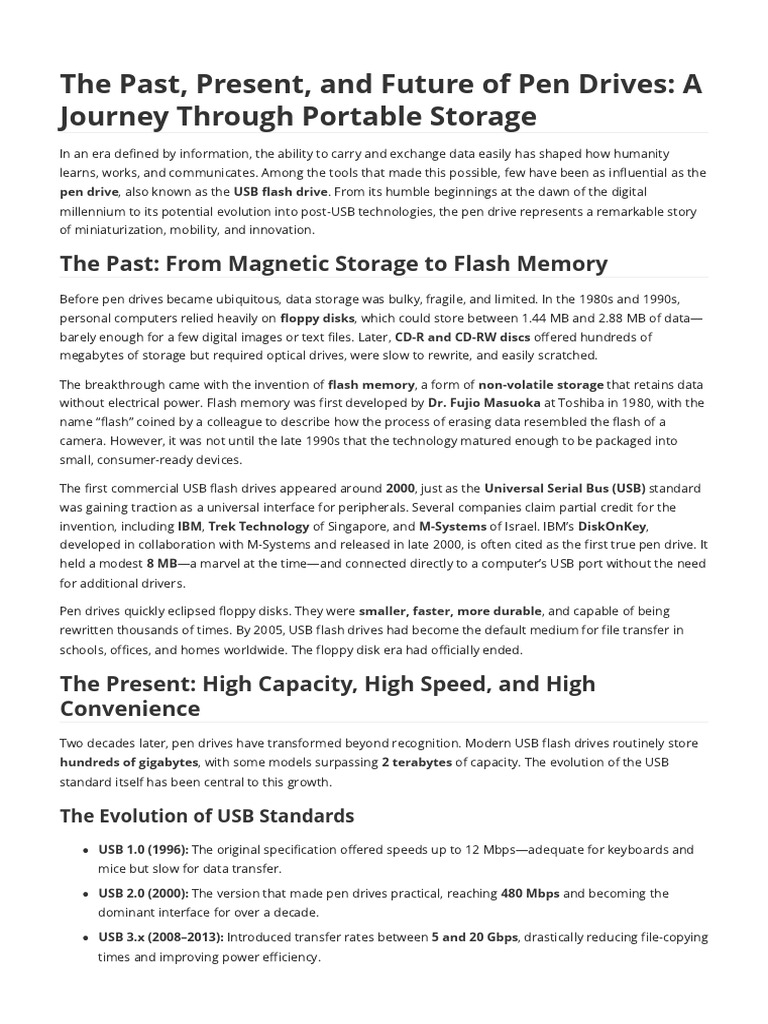 Evolution of USB Flash Drives | PDF | Usb Flash Drive | Flash Memory