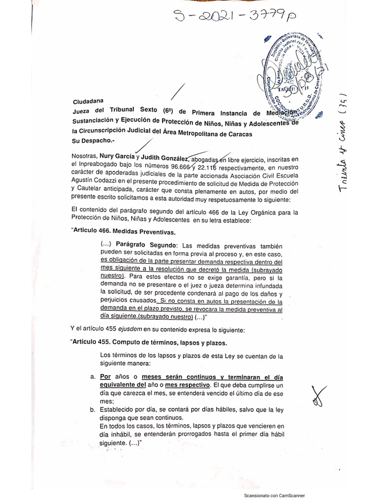 Diligencia 2 Contraparte (Revocar Medidas) | PDF