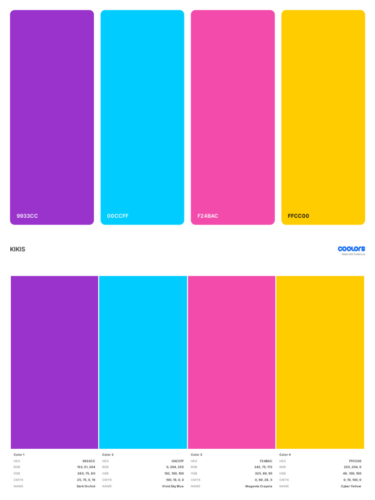 Paleta de Colores: HEX y RGB | PDF