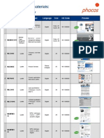 Marketing Materials List