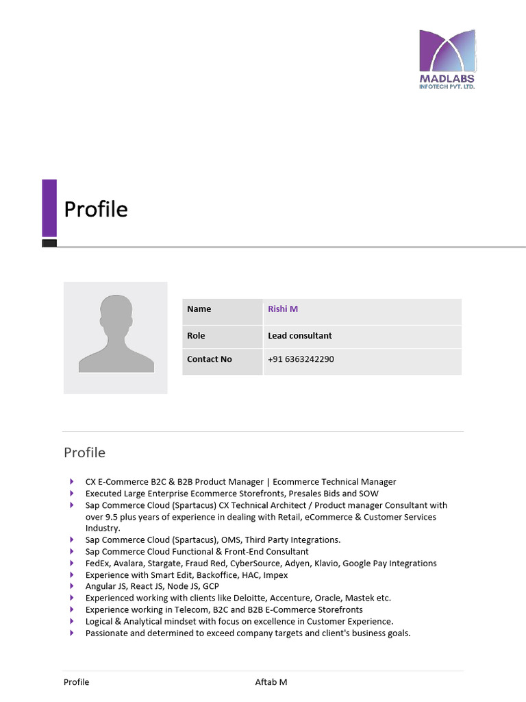 E-Commerce Product Manager Profile | PDF | Oracle Corporation | Cloud ...