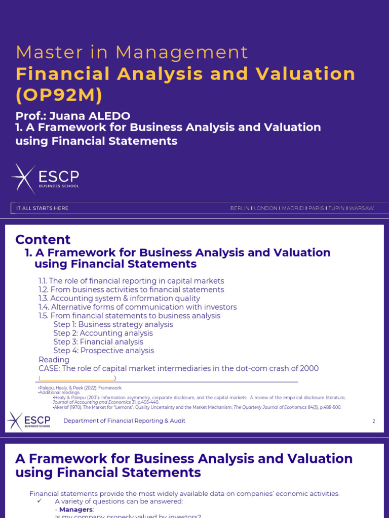 Business Analysis & Valuation Framework | PDF | Financial Analyst ...
